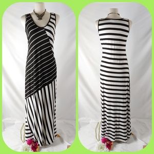 Fever black And White Stripes maxi dress